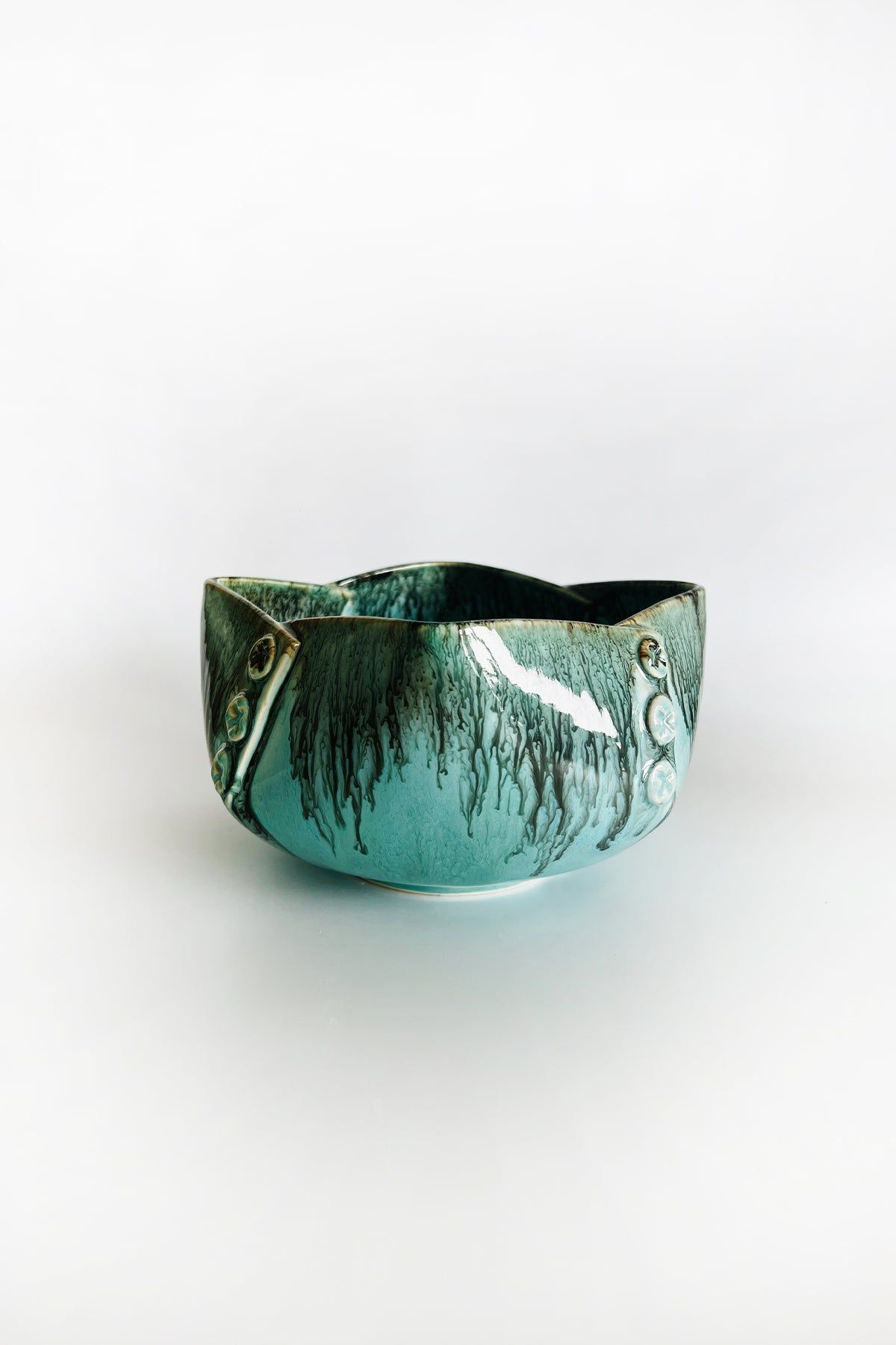 Buttoned Up Blue Serving Bowl